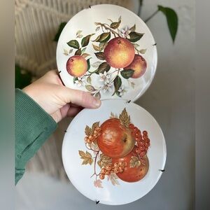 Vintage H & R Johnson England Fruit Plates (Set of 2) Wall Art Kitchen Decor